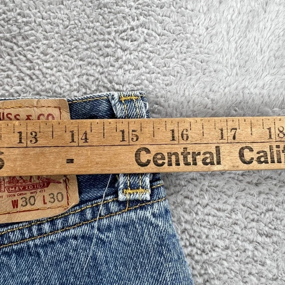 Levis 501 Original Straight Leg Jeans 30x30 Blue Men Button Fly Made in Egypt